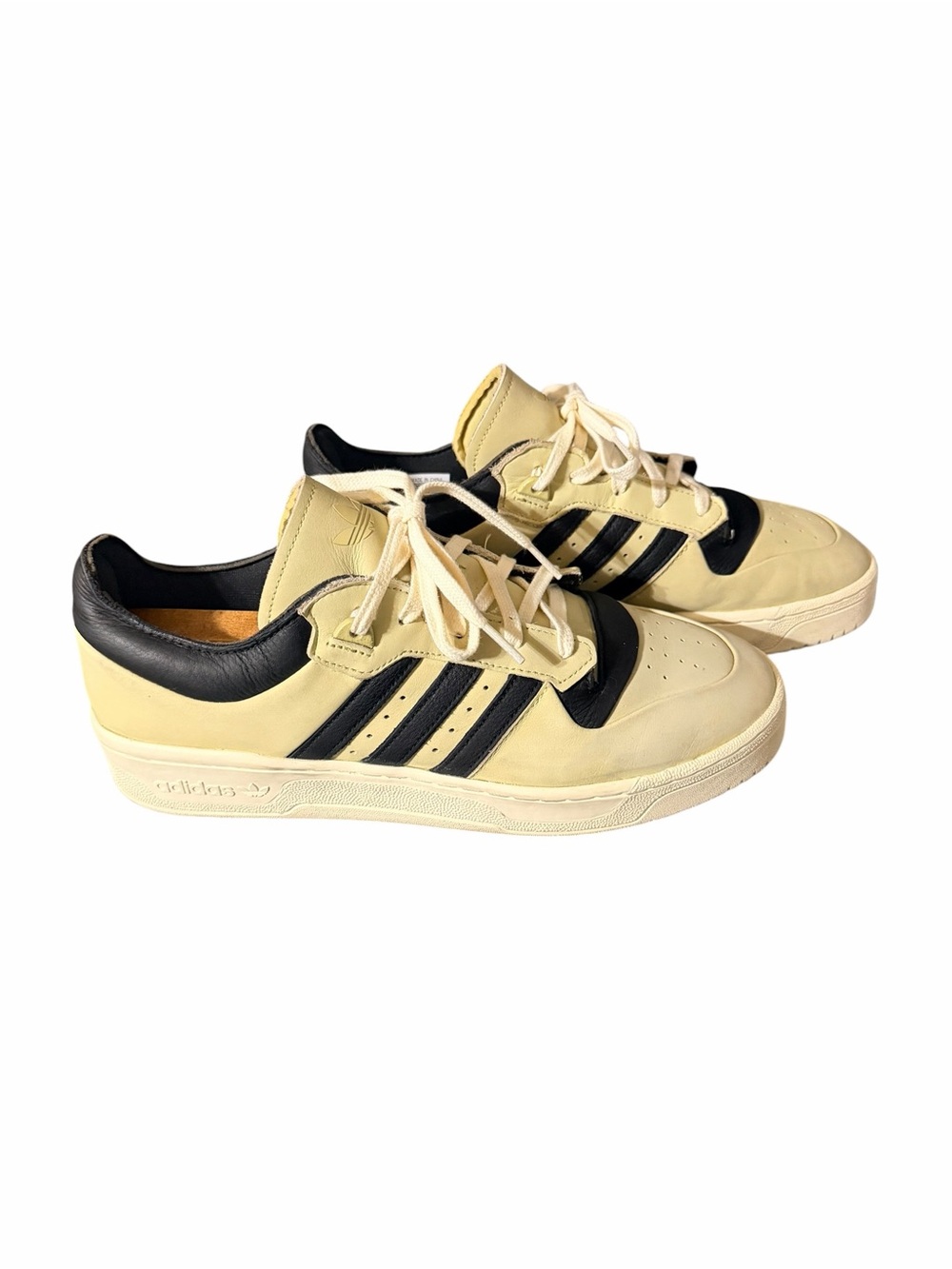 Adidas Forum Deconstructed Low Men’s 11.5 Cream Black Leather Sneakers - Picture 2 of 9